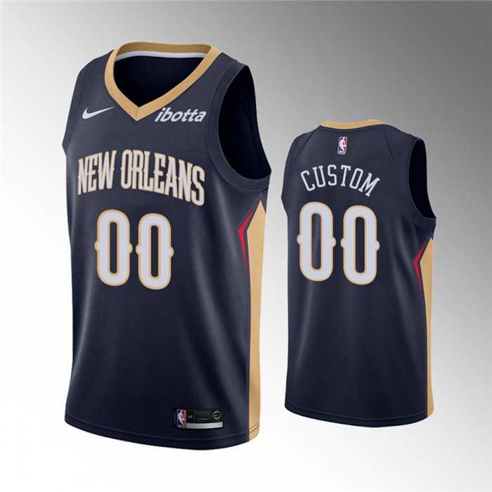 Men%27s New Orleans Pelicans Active Player Custom Navy Icon Edition Stitched Jersey